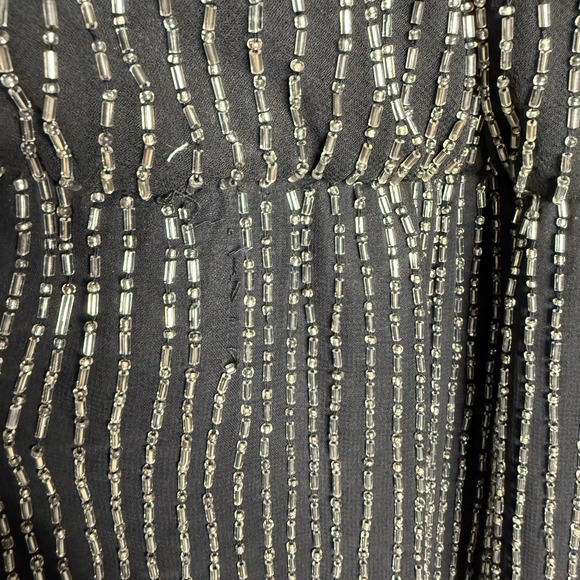 Parker Black Silver Beaded Sleeveless Dress Mini‎ Party Cocktail - Picture 5 of 14